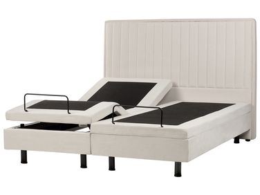 Adjustable Bed Fabric CASTELLAN 160 x 200 cm (EU King Size) Light Beige