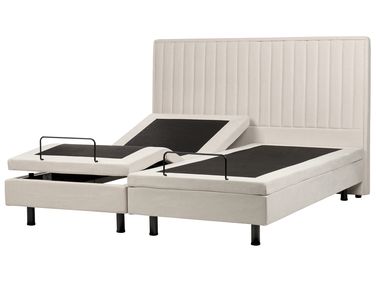 Adjustable Bed Fabric CASTELLAN 180 x 200 cm (EU Super King) Light Beige