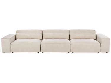 Modular Sofa 3 Seater HELLNAR Velvet Light Beige