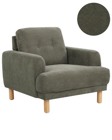 Fauteuil TUVE Velours côtelé Vert foncé