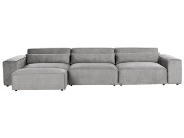 Modulaire bank 3-zits HELLNAR Stof Grijs met ottomaan