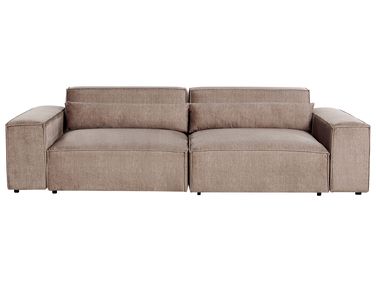 Canapé modulable 2 places HELLNAR Tissu Marron clair