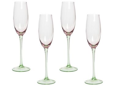 Set van 4 champagneglazen DIOPSIDE 200 ml Roze