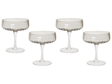 Set van 4 champagne coupes QUARTZ 170 ml Grijs