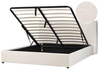 Ottoman Bed Boucle LAVAUR 180 x 200 cm (EU Super King) Off-White