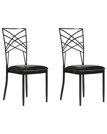 Set van 2 eetkamerstoelen GIRARD Metaal Zwart