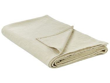 Bedspread MARAKA Cotton 200 x 220 cm Light Beige