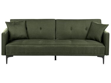 Sofa Bed 3 Seater LUCAN Fabric Dark Green