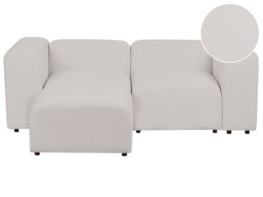 Modular Sofa 2 Seater FALSTERBO Boucle Light Grey with Ottoman