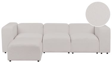 Modular Sofa 3 Seater FALSTERBO Boucle Light Grey with Ottoman