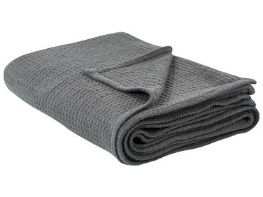 Bedspread RAGALA Cotton 220 x 240 cm Dark Grey