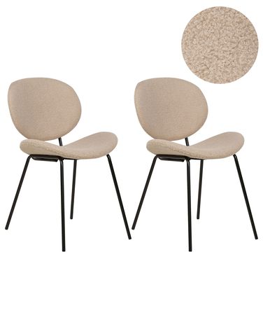 Set van 2 eetkamerstoelen LUANA Bouclé Taupe