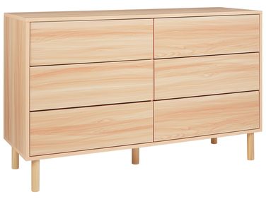 6 Drawer Chest SHARPE Light Brown