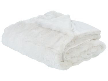 Couverture SALKA Fourrure synthétique 200 x 220 cm Blanc