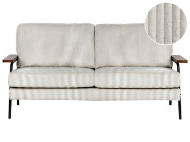 Sofa 3 Seater AKRANES Corduroy Light Grey