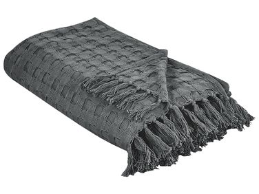 Sprei BERE Katoen 150 x 200 cm Donkergrijs