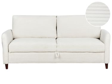 Sofa 3 Seater MARE Corduroy Off-White with Storage