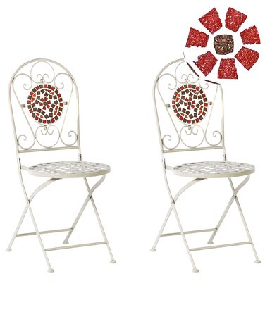 Lot de 2 chaises de jardin SPELLO Métal Blanc