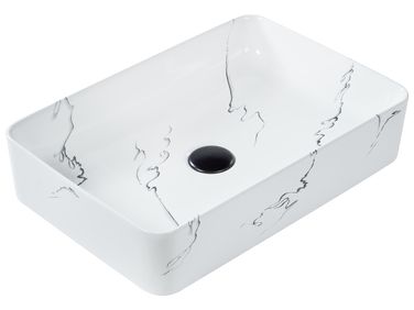 Countertop Basin HOPI 510 x 340 mm Ceramic White Marble