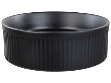 Countertop Basin GELDO ⌀ 370 mm Ceramic Black