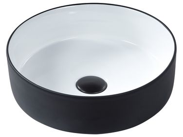Countertop Basin CALIG ⌀ 360 mm Ceramic Black/ White
