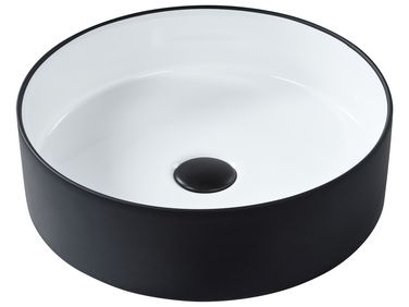 Countertop Basin TEBAR ⌀ 400 mm Ceramic Black/ White