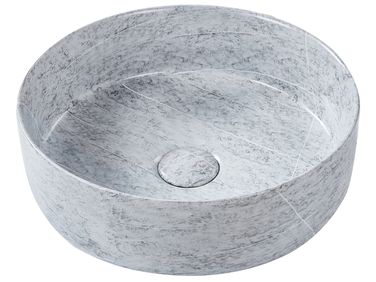 Countertop Basin GUDAR ⌀ 370 mm Ceramic Grey Concrete Effect