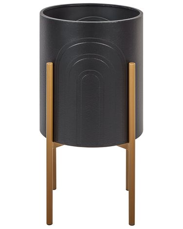 Verhoogde bloempot SEROTINA Metaal 32 cm Zwart