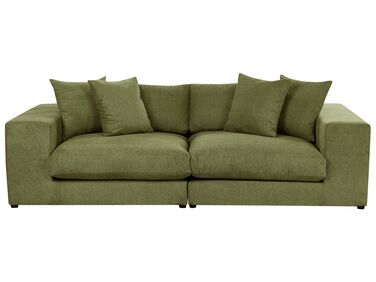 Canapé 3 places GLORVIKA II Tissu Vert foncé
