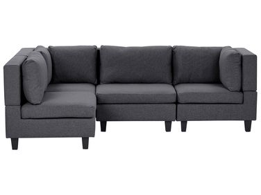 Modular Corner Sofa 4 Seater UNSTAD Fabric Dark Grey Right Hand