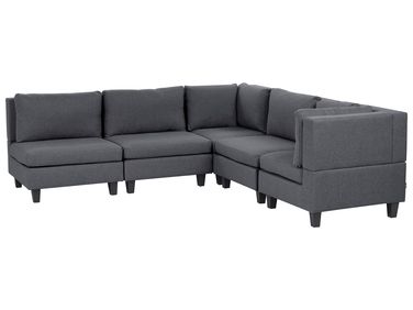 Modular Corner Sofa 5 Seater UNSTAD Fabric Dark Grey Left Hand