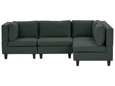 Modular Corner Sofa 4 Seater UNSTAD Fabric Dark Green Left Hand