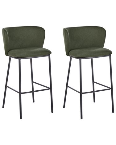 Set van 2 barstoelen MINA Donkergroen