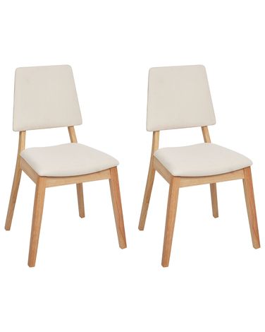 Set van 2 eetkamerstoelen MERRILL Hout Lichtbeige