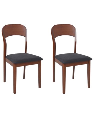 Set van 2 eetkamerstoelen ALVIN Hout Donkerbruin