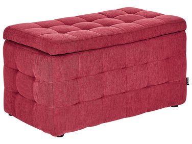 Storage Ottoman MICHIGAN Fabric Red