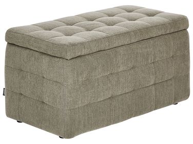 Storage Ottoman MICHIGAN Fabric Olive Green