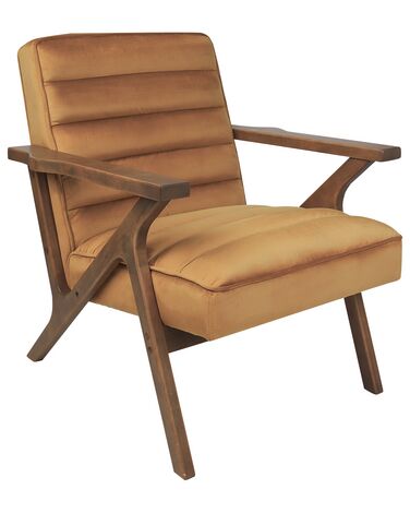 Fauteuil KISA Fluweel Bruin