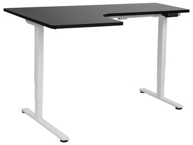 Electric Adjustable Corner Desk DESTINES Black/ White 160 cm 109 cm Left Hand