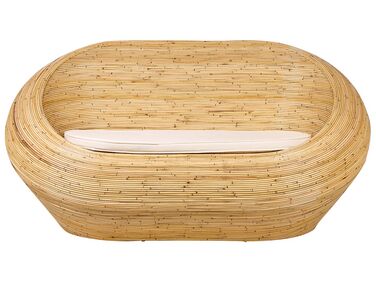 Garden Sofa 2 Seater MAIORI Rattan Natural