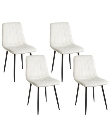 Set van 4 eetkamerstoelen KALISPELL Fluweel Gebroken wit