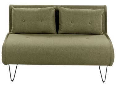Sofa Bed 2 Seater VESTFOLD Fabric Olive Green