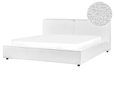 Bed Boucle LINARDS 160 x 200 cm (EU King Size) White