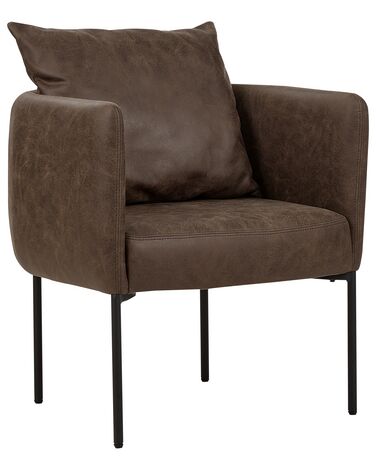 Fauteuil MALMOS Cuir PU Marron foncé