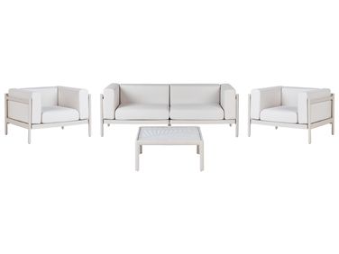 Garden Lounge Set with Table 4 Seater FERRETTI Light Beige