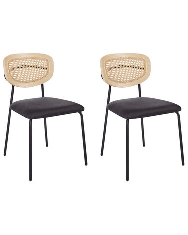 Set van 2 eetkamerstoelen MAYETTA Metaal Zwart