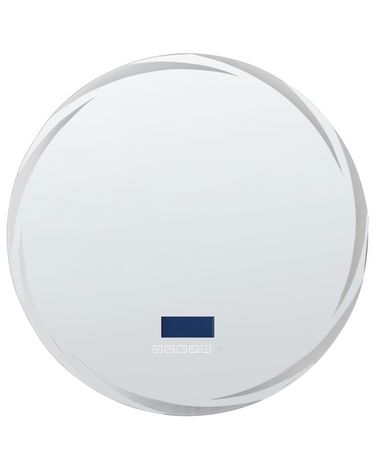 LED badkamerspiegel TANAY 60 cm 60 cm met ingebouwde Bluetooth speaker Zilver