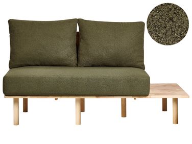 Sofa 2 Seater SALO Boucle Dark Green with Tables