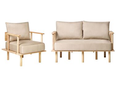 Bankenset 3-zits ASKER Stof Zandbeige
