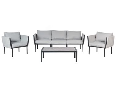 Garden Lounge Set with Table 5 Seater SKALA Metal Light Grey